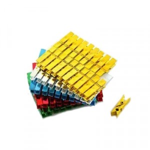 Mollette plastica colorate metallizzate - m/m 35 - Confezione da 100 pz