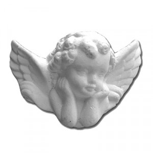Angelo Medio - gesso ceramico bianco - cm 4,5 x 2,5