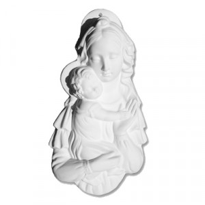  Madonna con Bambino - gesso ceramico bianco - cm  21 x 11 