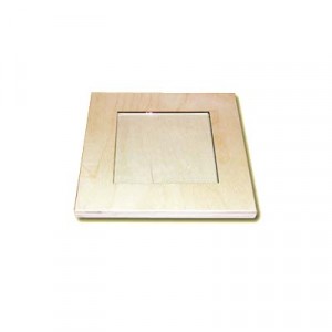 Sottopentola Quadrato in legno con vetro cm 25x25